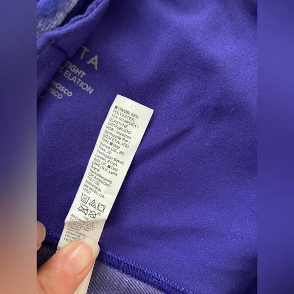 Athleta Elation Velvet Tight Leggings Periwinkle Purple Blue L Large - Picture 7 of 7